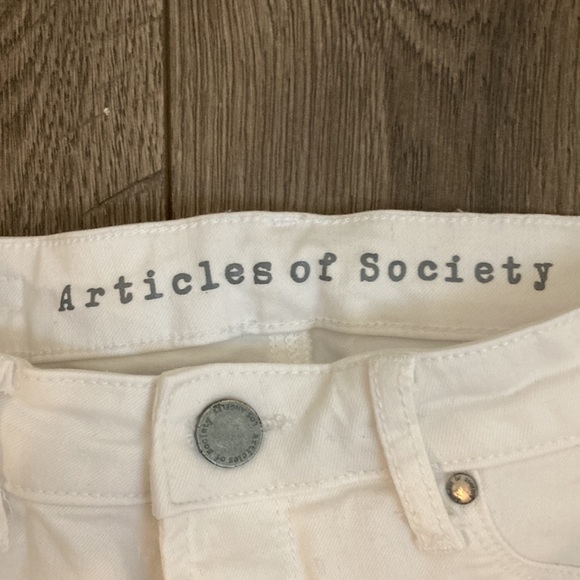 Articles of Society white size 26 fringe  bottom skinny jean - Picture 3 of 6